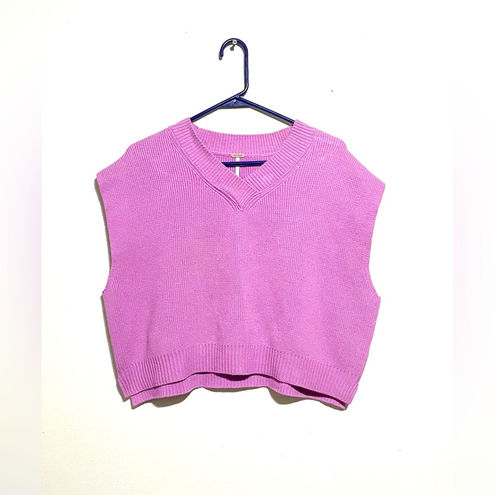 FREE PEOPLE EASY STREET Top Size M Sleeveless‎ Oversized in Beauty Berry - Picture 4 of 8